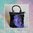 9424 Calf-hair leather handbag, holando, black and purple, black border, Unique item